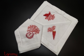 Napkin set - nautilus embroidery